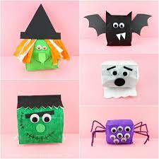 Paper Bag Halloween Crafts Cute Witch Bat Frankenstein Spider And Ghost I Heart Crafty Things