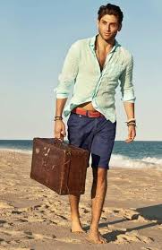 Maybe you would like to learn more about one of these? Great Guy Casual Summer Outfit Jachs Belt Blue Seaside Beach Luggage Mens Outfits Mens Loungewear Summer Looks For Men