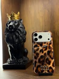 Leopard & Textured Patchwork iPhone 17 Pro Case Silver Chrome