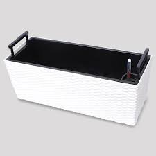 Rehome your indoor and outdoor plants with a plant pot or planter. Black White Long Flower Pot Trough Planter Box With Self Watering Reservoir And Indicator Buy Large Planting Box Outdoor Planter Box Waterproof Plant Grow Garden Raised Bed Product On Alibaba Com