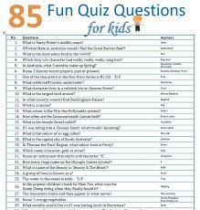 Q = quiz question, a = answer. 85 Fun Quiz Questions For Kids The Holidaying Family Fun Quiz Questions Kids Quiz Questions Quizzes For Kids