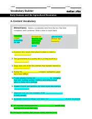 A member of an upper class of society, usually made up of hereditary nobility. Ch3 Wh Mod Vocab Docx Name Date Class Vocabulary Builder Early Humans And The Agricultural Revolution A Content Vocabulary Directions Select A Course Hero