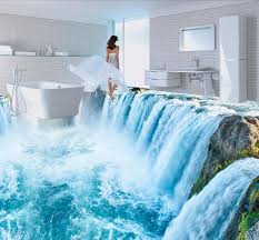 Pvc Vinyl Flooring Custom 3d Stereoscopic Wallpaper Waterfall 3d Flooring Wallpaper Murals Wallpapers For Living Ro Floor Wallpaper Floor Murals Bathroom Mural