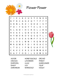 Printable word games for dementia patients. Flower Word Search