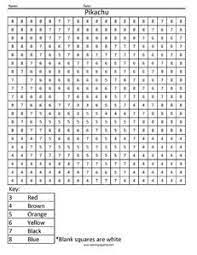 Pokemon Color By Number Coloring Squared Color By Number Printable Color By Numbers Math Coloring Worksheets
