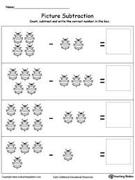 Beginning Subtraction Using Pictures Kindergarten Math Worksheets Math Subtraction Kindergarten Subtraction Worksheets