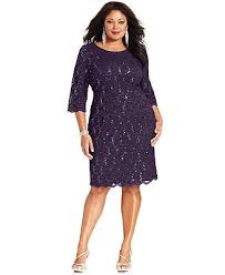 Alex Evenings Plus Dress Three Quarter Sleeve Sequined Lace Plus Size Dresses Plus Sizes Macy S Alex Evenings Dress Dresses Lace Dress