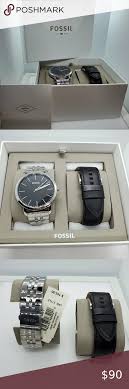 Luther Three Hand Interchangeable Strap Gift Set Sku Bq2466set Case Size 44mm Movement Quartz Plat Interchangeable Straps Fossil Accessories Fashion Colours