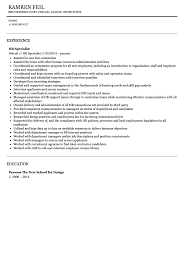 Hr Specialist Resume Sample Velvet Jobs
