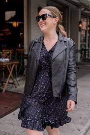 J Mclaughlin Floral Dress Leather Jacket I Wit Whimsy Floral Dress Fall Floral Dress Fashion