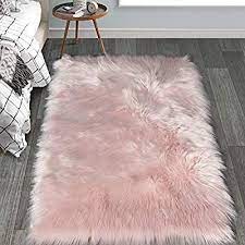 Amazon Com Haocoo Faux Fur Sheepskin Rug Soft Fluffy Pink Area Rugs Rectangle 4 X 5 3 Shag Kids Sheepskin Rug Living Room Pink Rugs Bedroom Bedroom Area Rug