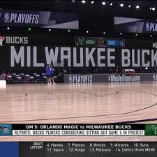 Good luck to our friends the milwaukee @bucks in game 1 of the @nba playoffs tomorrow. The Milwaukee Bucks Are Sitting Out Game 5 Against The Magic To Protest Police Brutality Sbnation Com