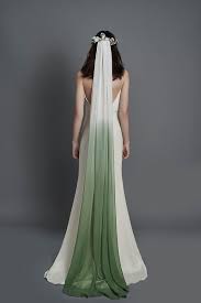 Ombre Silk Veil Dip Dyed Veil Silk Chiffon Veil Chiffon Etsy Dip Dye Wedding Dress Green Wedding Dresses Ombre Wedding Dress