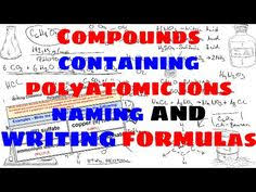 Compounds Containing Polyatomic Ions Naming And Writing Chemical Formulas Physical Science Science Chemistry Polyatomic Ion