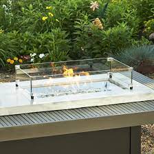 Diy fire pit wind guard. The Outdoor Greatroom Company Wind Guard For 24 Inch Rectangular Burners Tempered Glass Glass Guard 1224 Bbqguys Rectangular Fire Pit Glass Fire Pit Fire Pit Wind Guard