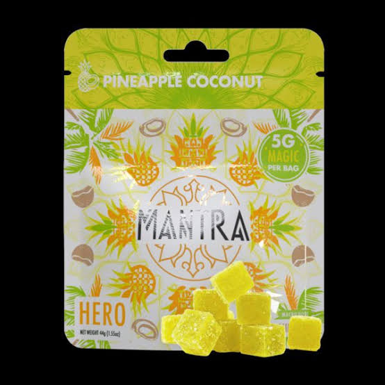 Mantra Hero Pineapple Coconut Macrodose Gummies, AI generated