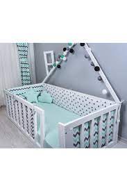 Montessori yatak yapımı ( detaylı anlatım ). Odeon Cocuk Yan Kenar Koruma Montessori Yesil Yildizli 100x200 Fiyati Yorumlari Trendyol