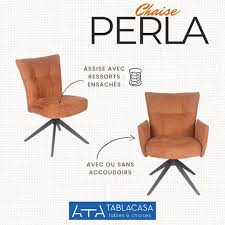 CHAISE PIVOTANTE PERLA TISSU ORANGE