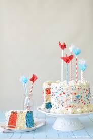 Red White And Blue Sprinkles Cake Curly Girl Kitchen Sprinkle Cake Blue Birthday Cakes Birthday Cake Kids