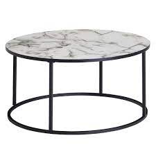 Finebuy design beistelltisch 2er set marmor optik weiss. Couchtisch Rund 80x40x80 Cm Mit Marmor Optik Weiss Artkomfort