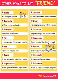 Another Word For Friend 35 Useful Synonyms For Friend In English 7esl Learn English Words Learn English Vocabulary English Phrases
