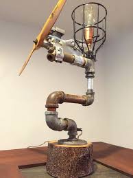 Steampunk Aviation Lamp Vintage Rc Airplane Parts Aviation Edisonbulbslamp Rohr Beleuchtung Rohr Lampen Schreibtischlampe