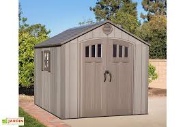 Abri De Jardin En Polyethylene Imitation Bois Et Acier Inox 7 4 M En 2020 Abri De Jardin Cabanon De Jardin Abri De Jardin Pvc