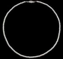 #9585-20 - 4mm Simulated White Pearl Necklace - 20"