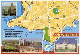 Postcard A La Carte Uruguay Capital Map Of Montevideo Uruguay Capital Montevideo Postcard