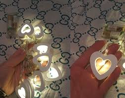 Best Seller 10 Led Wooden Heart Shape Fairy Lights For Christmas Xmas Wedding Decoration Decor Party Valentine Wooden Hearts Fairy Lights Wedding Decorations