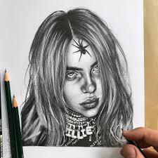 Billie Eilish By Artist Robin Amar From France Robin Amar Pencil Pencilart Art Drawing Pencildrawing Billie Eilish Celebrity Drawings Billie