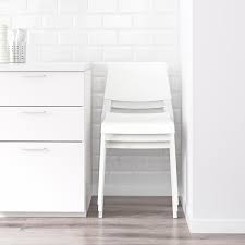 You can stack the chairs, so they take less space when you're not using them. Teodores Chair White Ikea