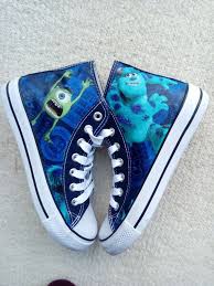 Canvas Shoes Hand Customised With Monsters Inc Fabric