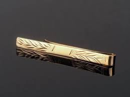 Tie clasp clip mens yellow gold plated. Gold Tie Clip Tie Pin Mens Tie Bar In 9k With Engraved Etsy Mens Tie Bar Ties Mens Mens Gold Tie