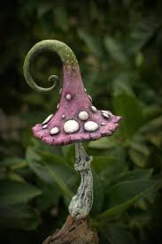 Rustikale Licht Rosa Khaki Amanita Fantasie Pilz Polymer Ton Giftpilz Home Dekor Fairy Garden Polymer Clay Kunst Ton Kunst Ton Kunsthandwerk