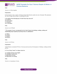 Start studying evs chapter 3. Ncert Exemplar Solutions For Class 7 Science Chapter 16 Water A Precious Resource