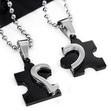 Puzzle piece necklace for couples can be a symbol of undying love for many lovers.there is no better way to say that 'you complete me' than a beautiful puzzle piece necklace for couples. Heart Puzzle Piece Necklace Set For Couples Binding Jewelry