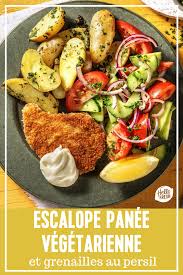 Escalope Panee Vegetarienne Et Grenailles Au Persil Recette Hellofresh Recept Vegetarisch