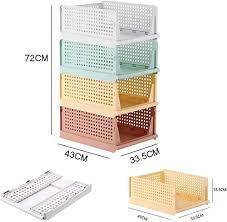 L'armadio industriale per ogni esigenza: Fotoe20 It Shop Kertou Set Di 4 Organizer Impilabili Per Guardaroba Contenitori Impilabili Per Armadio Cassettiere Portaoggetti Organizer In Plastica Estraibili Come Un Cassetto