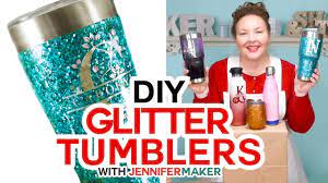 Learn how to make your own unicorn glitter personalized tumbler cups using both glitter vinyl and double sided adhesive sheets! Glitter Tumbler Tutorial Epoxy Loctite Method Full Process Start To Finish Youtube