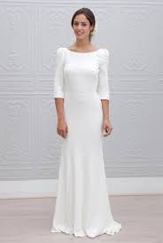 Simple Designers Three Quarter Sleeve Floor Length Robe De Soiree Longue White Bridesmaid Dresses Long Long Bridesmaid Dresses Bridesmaid Dresses With Sleeves