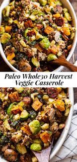 This Savory And Sweet Harvest Casserole Is Packed With Veggies Protein Fr In 2021 Veggie Casserole Thanksgiving Recipes Side Dishes Clean Eating Thanksgiving Recipes