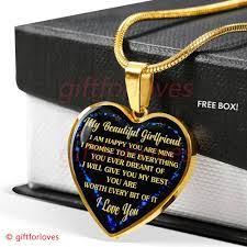 Giving a personalized gift item to your beloved is something perfect and heartwarming. To My Girlfriend Luxury Necklace Best Gift For Girlfriend On First Date My Beloved Girlfriend I Am Happy You Are Mine I Promise To Be Everything You Ever Girlfriend