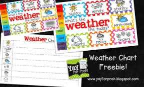 Freebie Weather Chart Toddler Prek Kindergarten First Grade