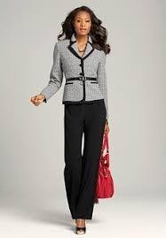 Conservative Pant Suit Like This Textured Tweed With Contrasting Business Attire Women Business Professional Attire Attire Women