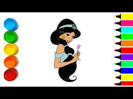 Use overlapping curved lines to draw the contours of her hair and the shape of her cheek and chin. How To Draw Jasmine Princess Easy Coloring Jasmine From Disney Cartoons Myhobbyclass Com