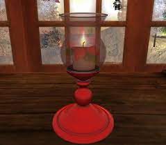 Partylite illusions christmas tree hurricane candle holder. Second Life Marketplace Christmas Red Hurricane Candle Holder