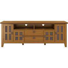 The tv stand is perfectly sized for tv's up to 52. Simpli Home Artisan Wide Contemporary Tv Media Stand For Most Tvs Up To 80 Honey Brown Axcart72 Hb Best Buy