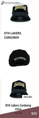 Lakers Kth Upside Down Los Angeles Hat Black Corduroy Lakers Logo Hats