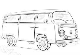 Vw Bus Ausmalbild Ausmalbild Autoszeichnungen Van Drawing Drawing Tutorial Bus Drawing